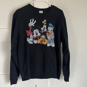 Unisex Size M black Sweatshirt with Disney characters on it